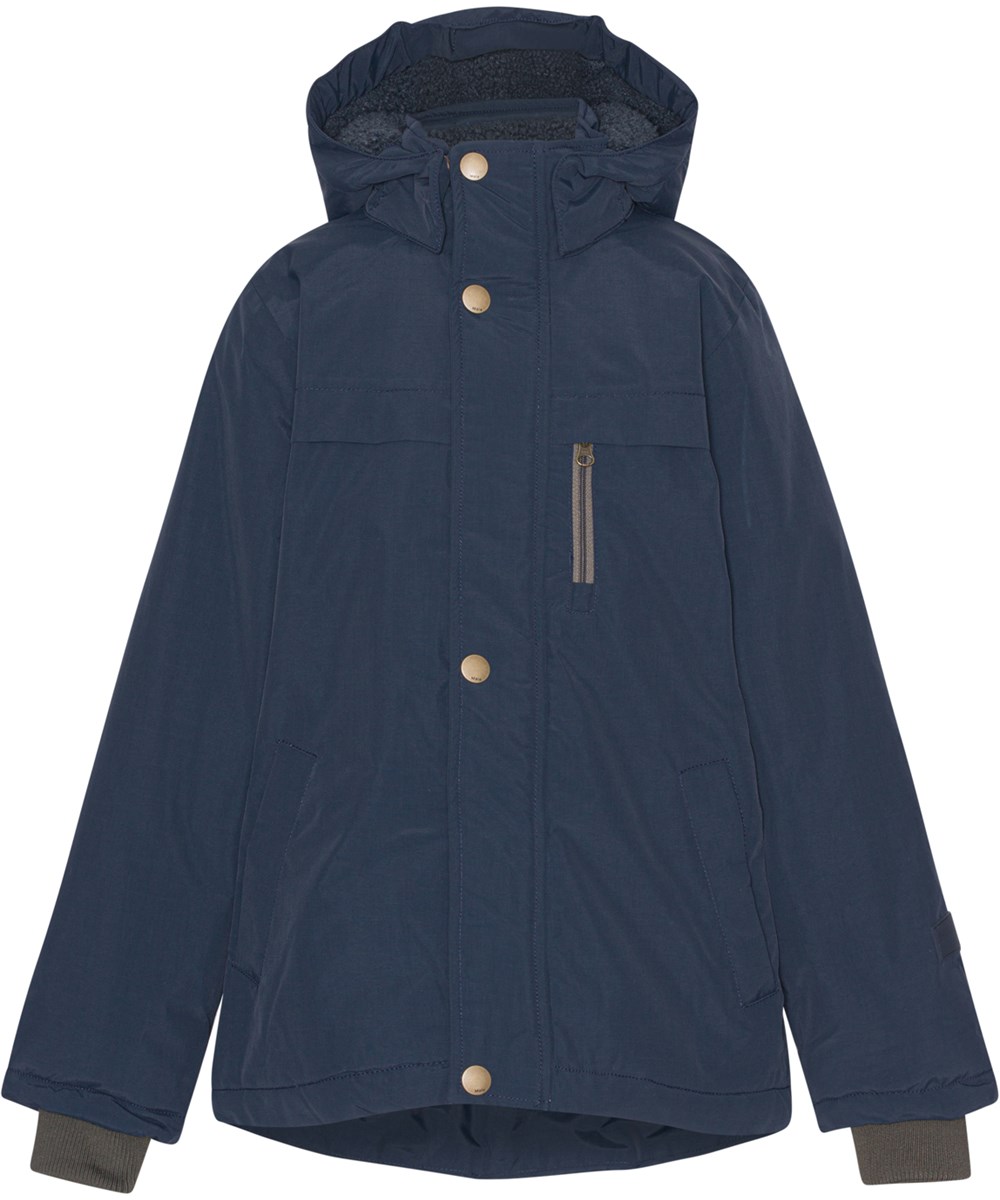 Heiko - Night Navy - Återvunnen mörkblå unisex vinterjacka.