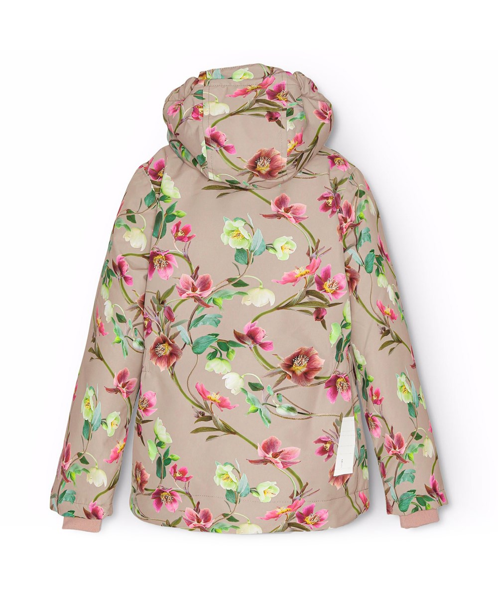 Heiko - Winter Roses - Vind- och vattentät vinterjacka för barn i återvunnen polyester med blommigt tryck.