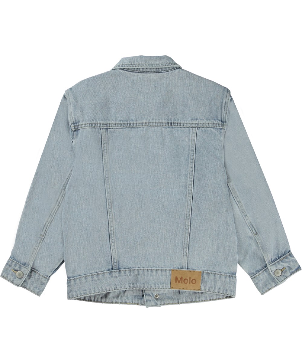 Heni - Blast Denim - Ljusblå jeansjacka med knappar.