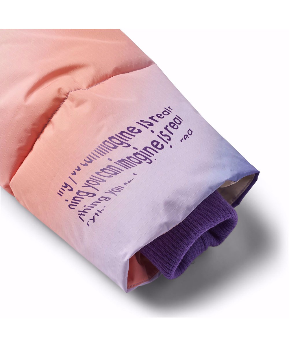 Hilo - Wavy Rainbow - Lila pufferjacka för barn i återvunnen polyester