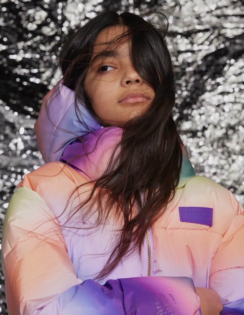 Hilo - Wavy Rainbow - Lila pufferjacka för barn i återvunnen polyester