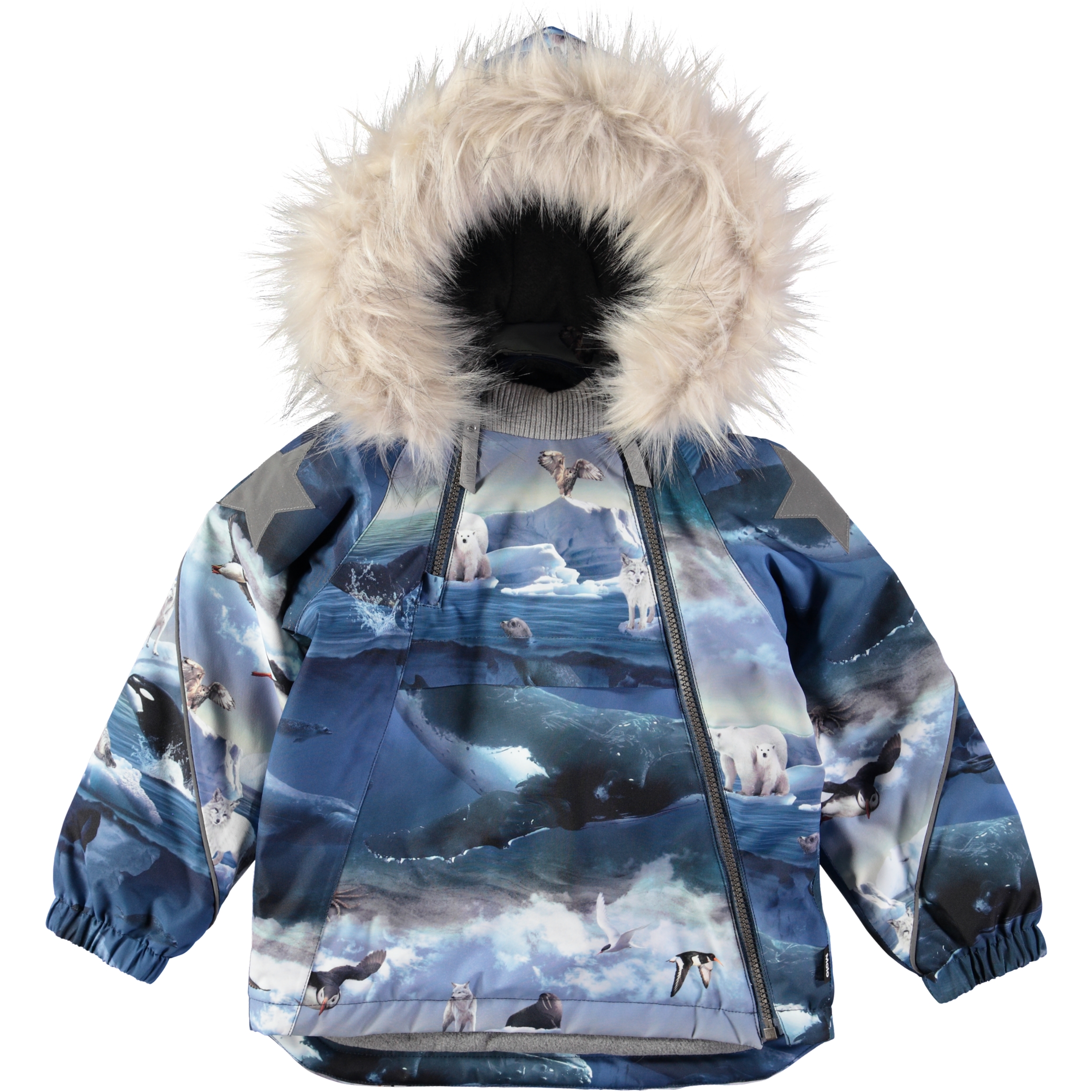 Hopla fur Arctic Landscape Tuff och funktionell Molo Vinterjacka Hopla Fur Pony
