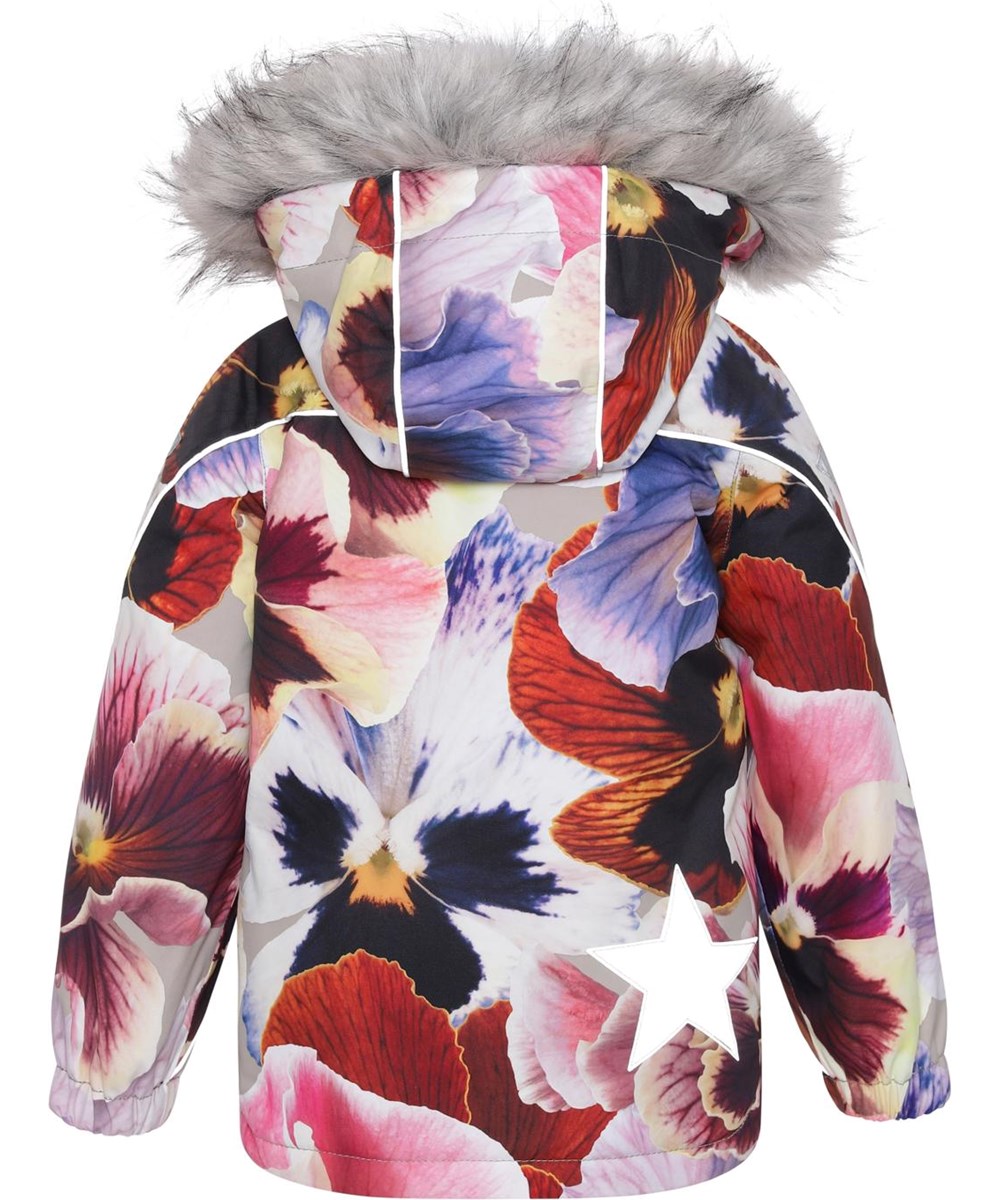 Hopla Fur - Giant Floral - Återvunnen vinterjacka med päls och blommönster.