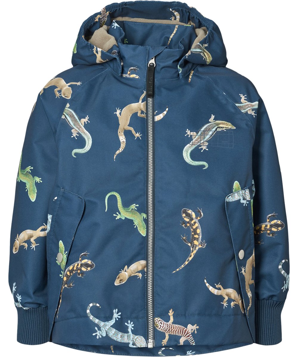 Hoplas - Gecko Oceanica - Vind- och vattentät mörkblå jacka för barn i återvunnen polyester.