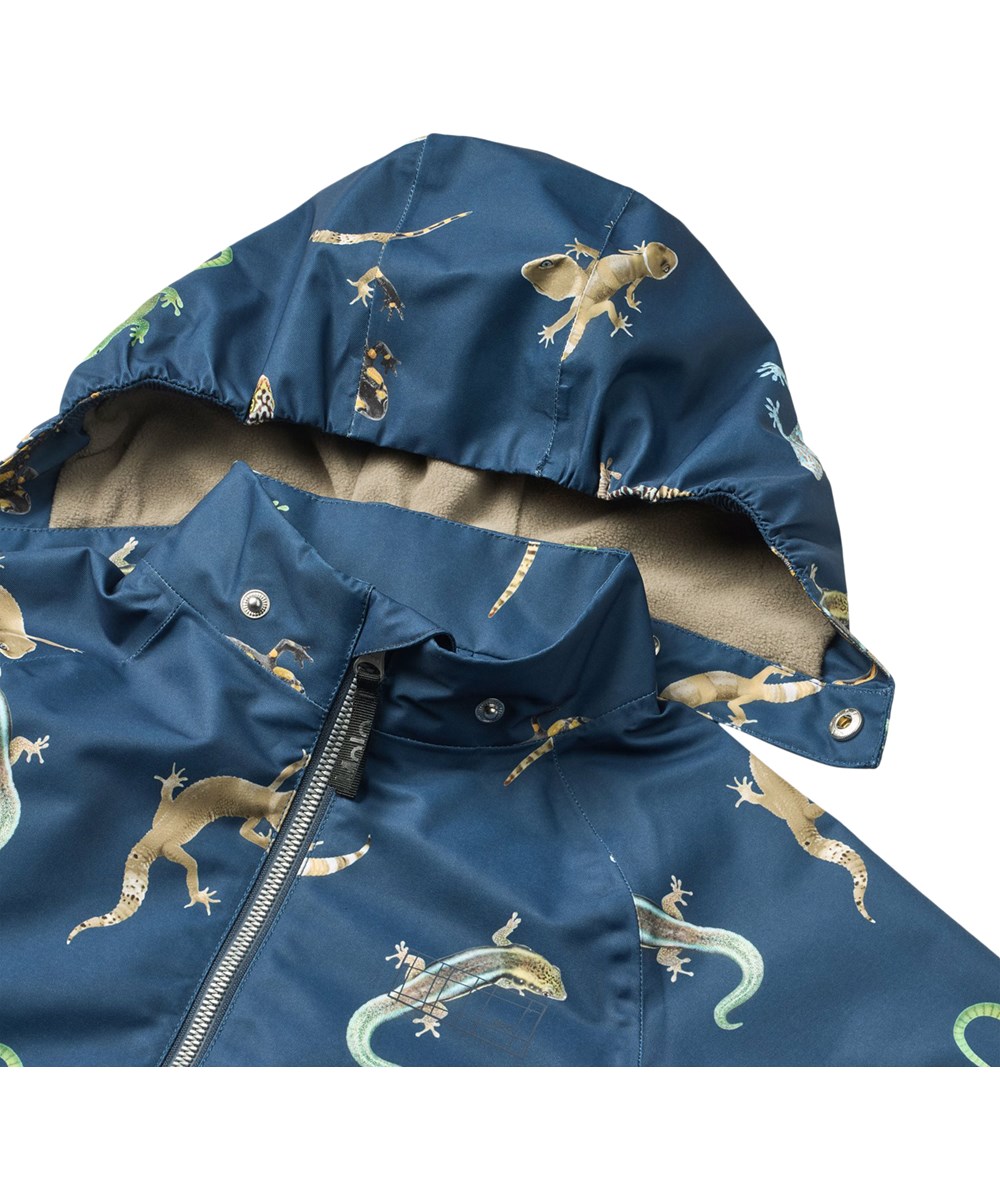 Hoplas - Gecko Oceanica - Vind- och vattentät mörkblå jacka för barn i återvunnen polyester.