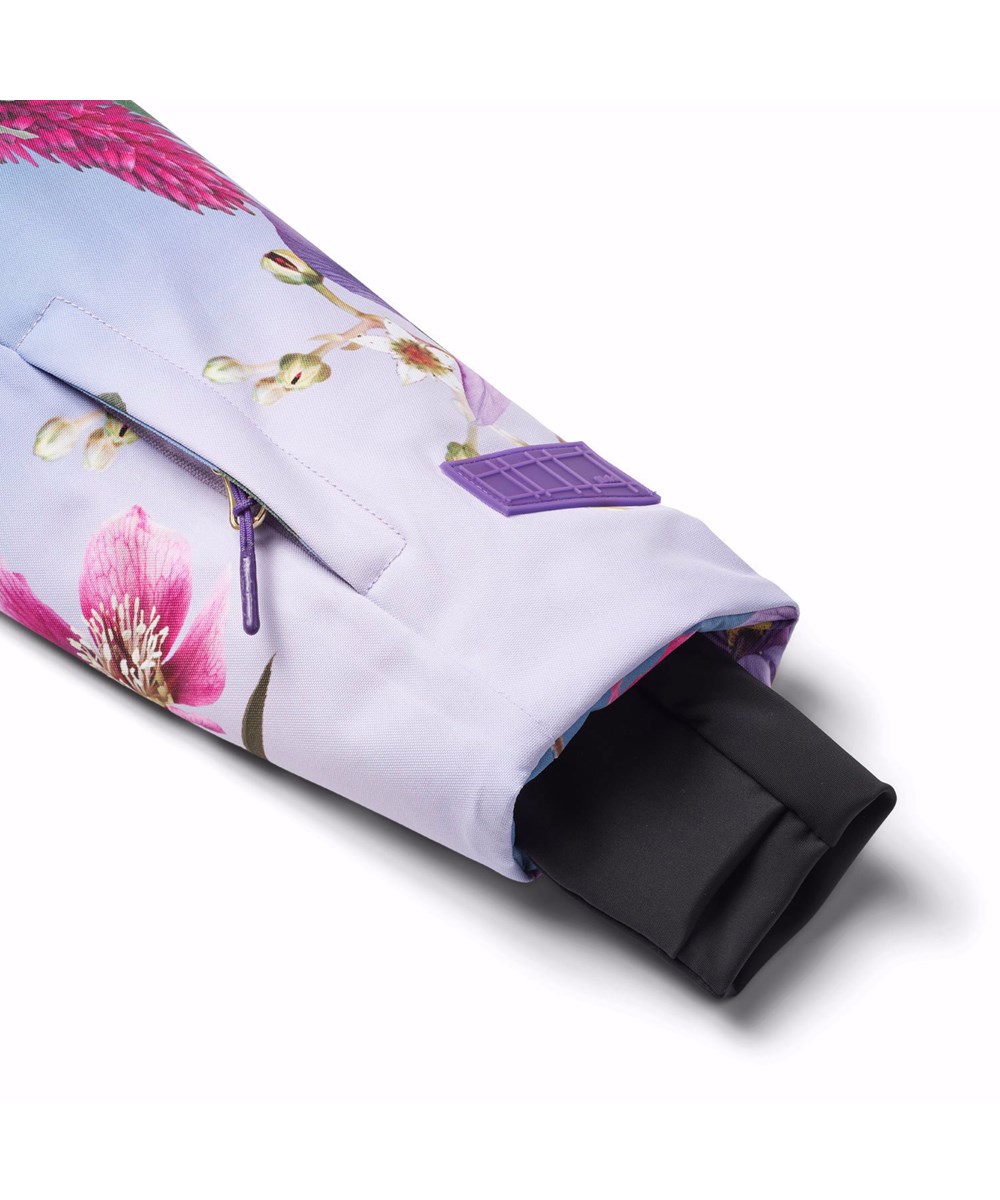 Pearson - Gradient Bloom - Vind- och vattentät skidjacka för barn i återvunnen polyester med blommigt mönster.