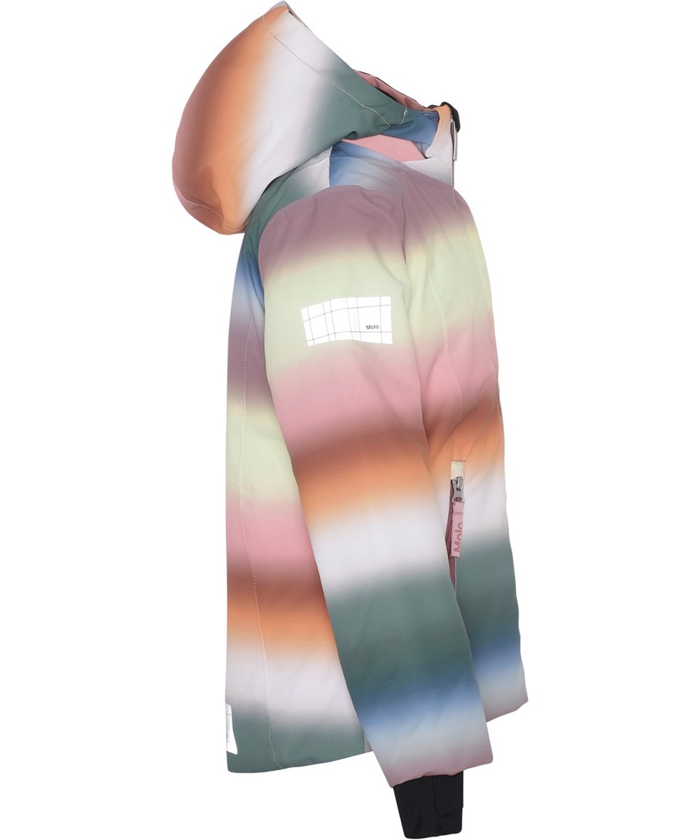 Pearson - Misty Rainbow - Vattentät och återvunnen skidjacka med regnbågsmönster.