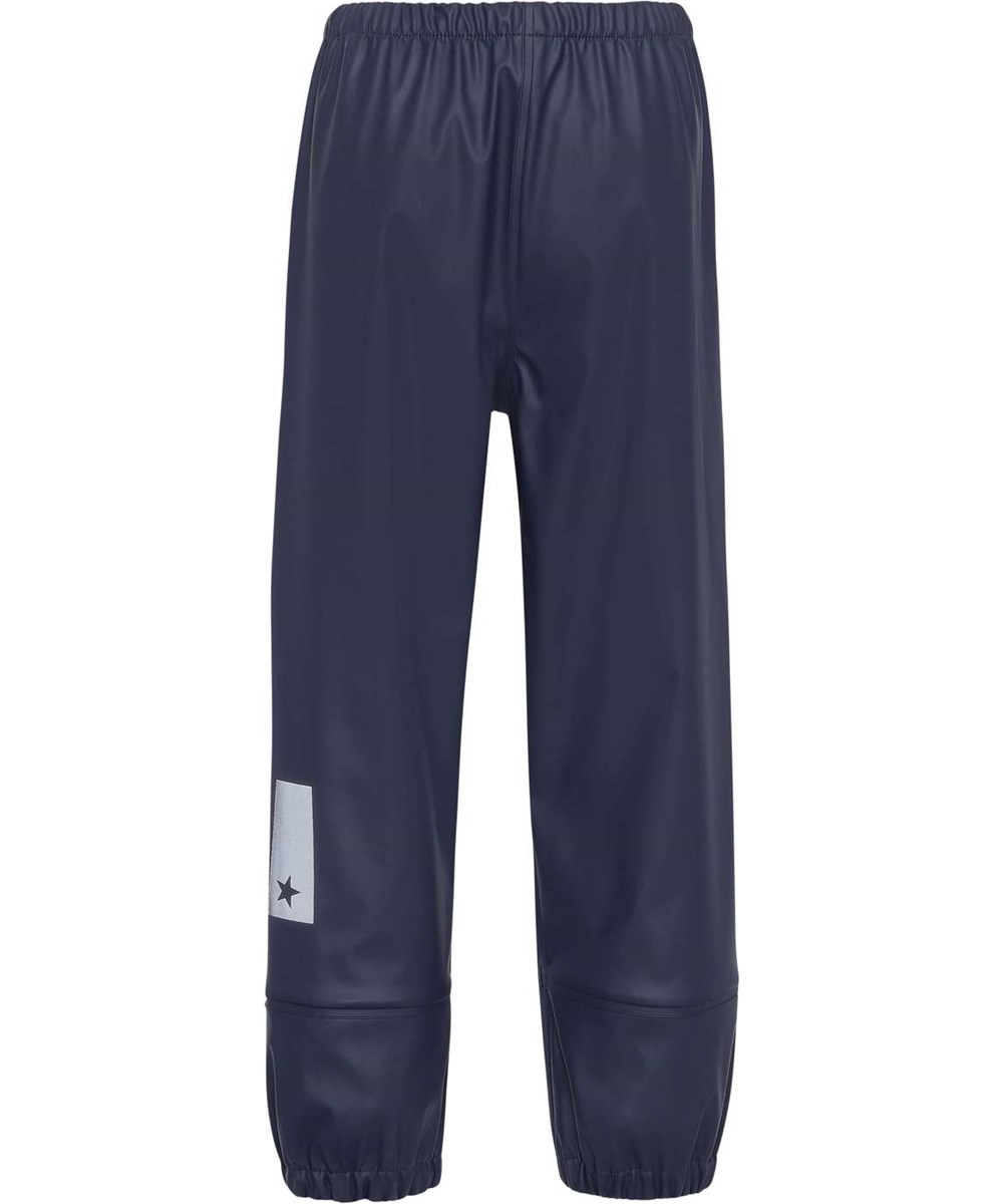 Zab - Classic Navy - Återvunna gummi regnbyxor i mörkblå.