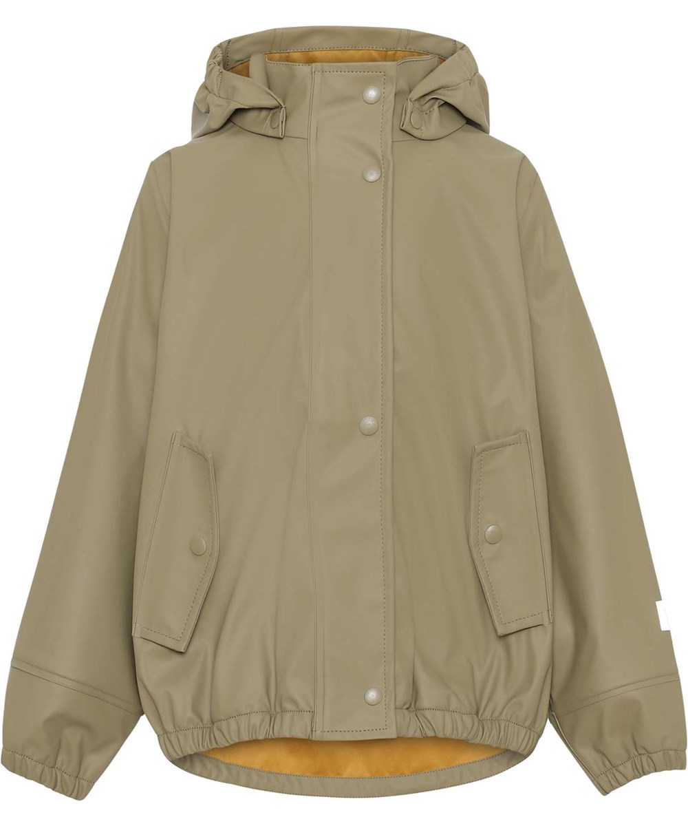 Zan - Khaki Green - Återvunnen gummi regnjacka i khaki.