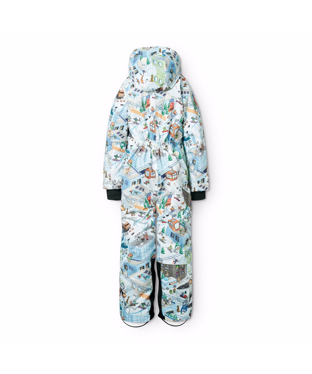 Hux - Pixel Winter - Vind- och vattentät overall med ett pixlat mönster av den verkliga världen, roliga karaktärer från Molos kollektioner tillverkade av återvunnen polyester och vadderade med 3M™ Thinsulate™.