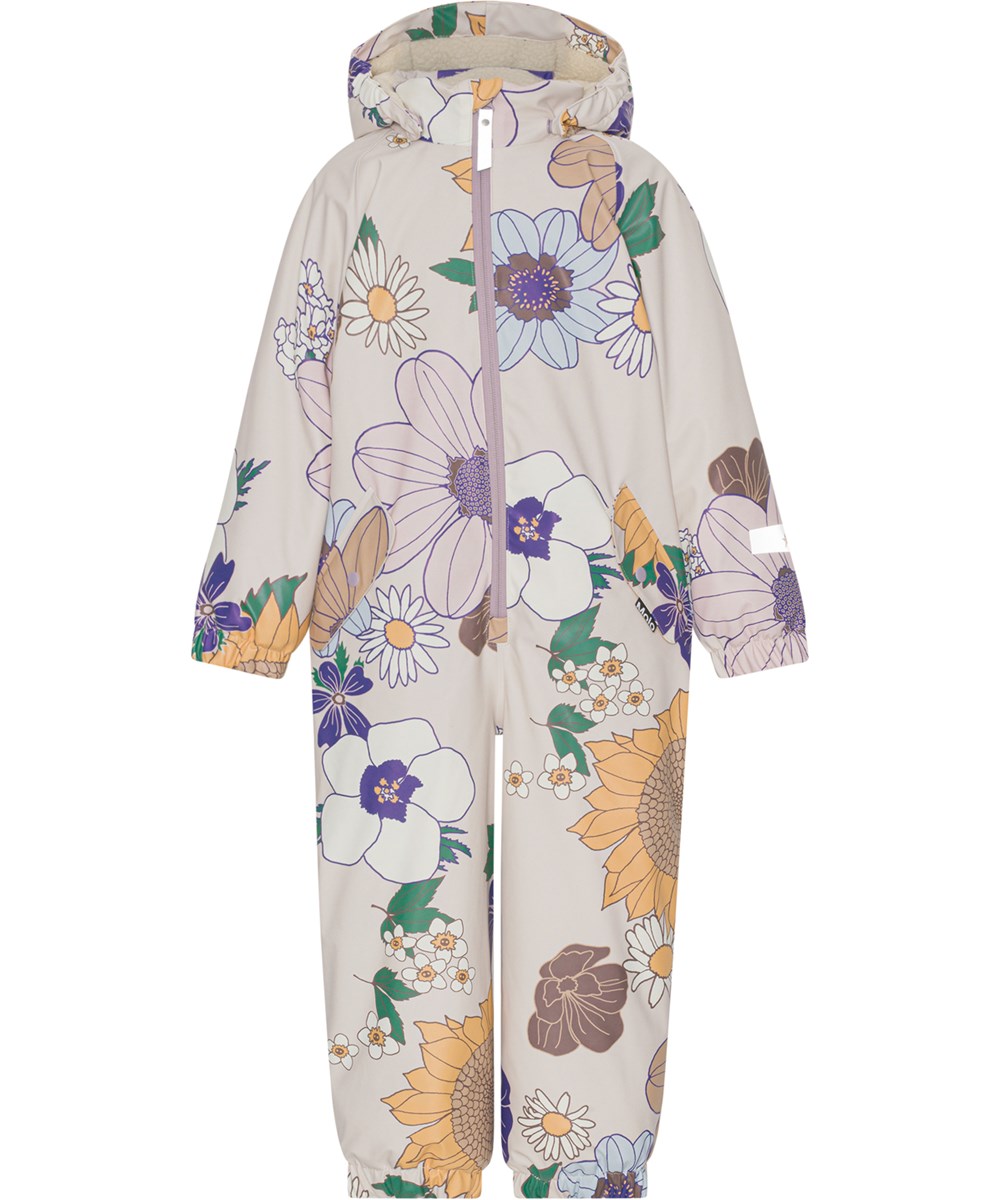 Paco - Retro Drawing - Unisex gummioverall med blommor.