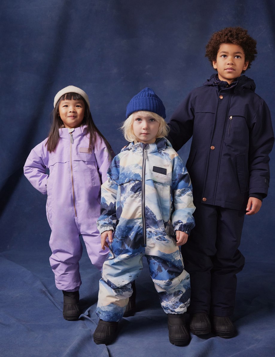 Pingo - Viola - Lila overall för barn i återvunnen polyester.