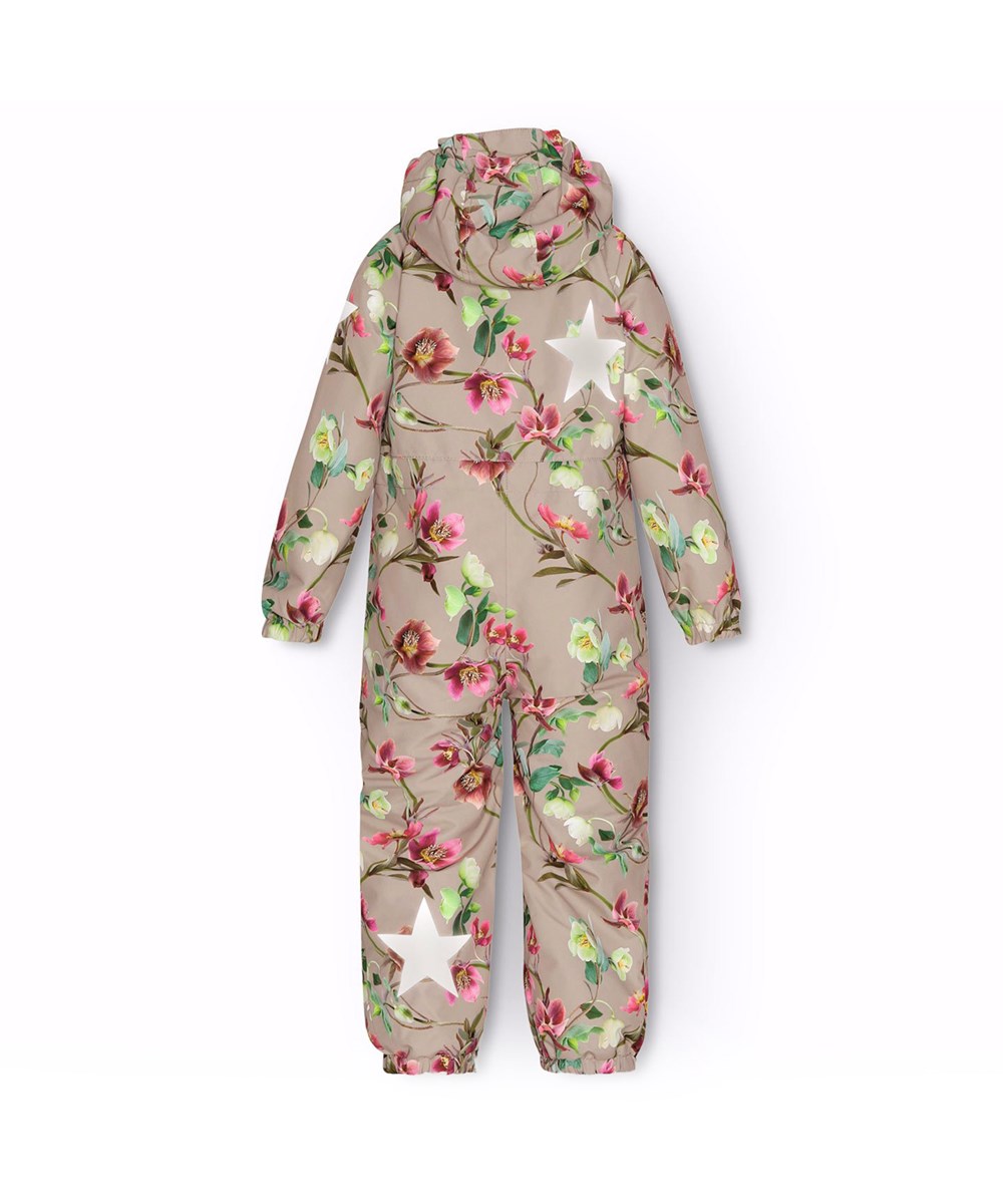 Pingo - Winter Roses - Barnoverall i återvunnen polyester med blommigt mönster.