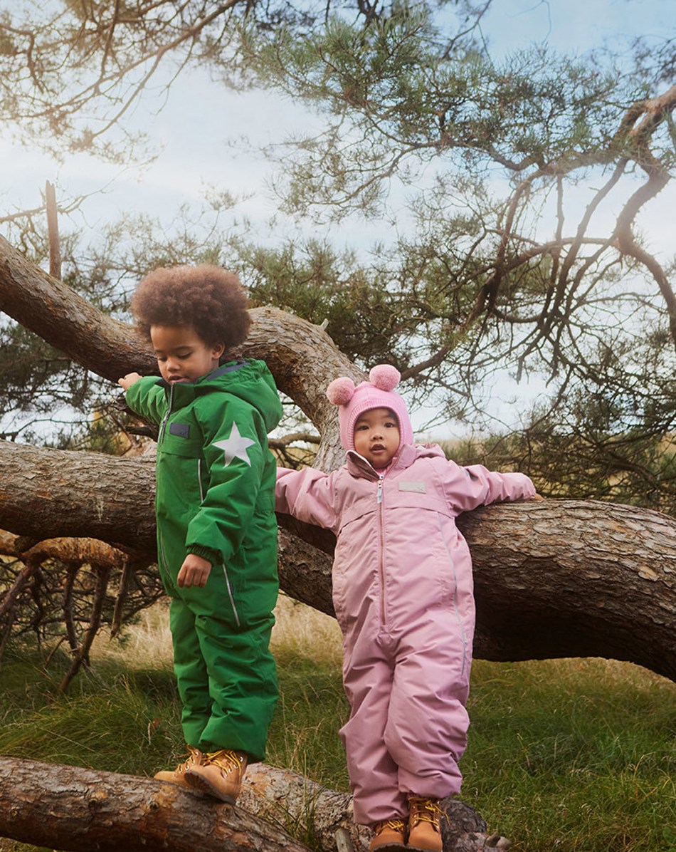 Pingo - Woodland Green - Återvunnen grön overall med reflexer.