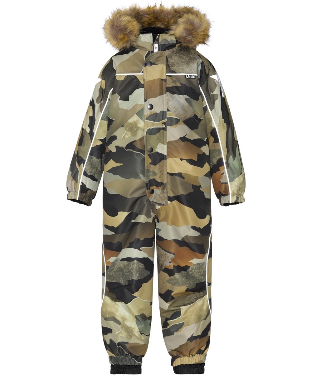Polaris Fur - Autumn Camo - Återvunnen overall med camouflagemönster och päls.
