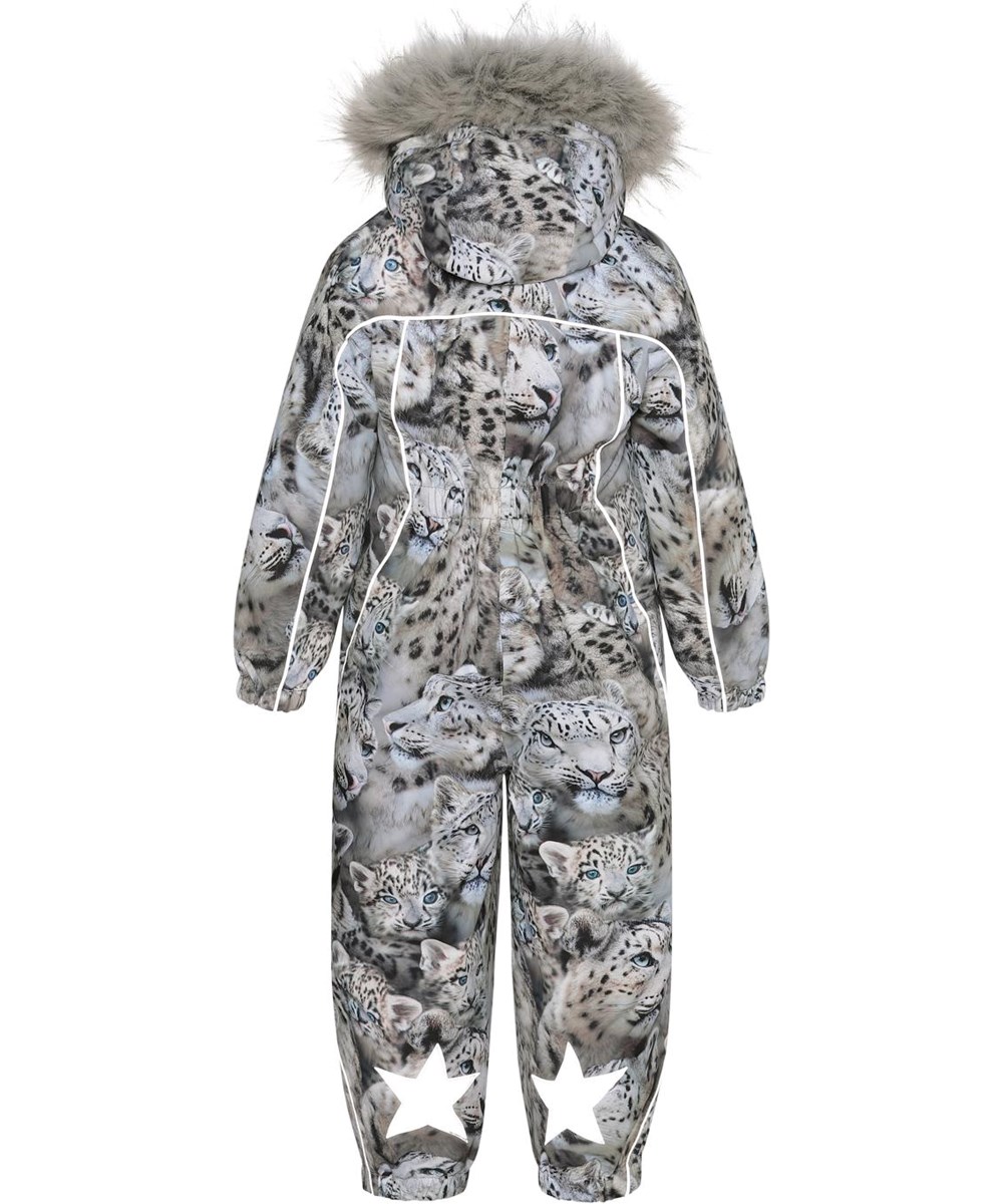 Polaris Fur - Snowy Leopards - Återvunnen overall med snöleoparder.