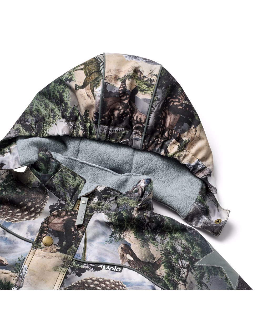 Polaris - Rocky Dino - Vind- och vattentät overall med dinosauriemönster tillverkad av återvunnen polyester och vadderad med 3M™ Thinsulate™.